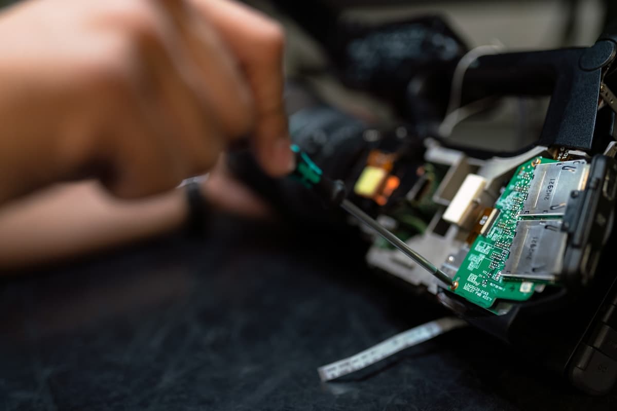 Close-up of electrical circuit board